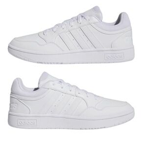 Size 8.5 -ADIDAS HOOPS 3.0 LOW CLASSIC VINTAGE- WOMEN'S SHOES - WHITE
